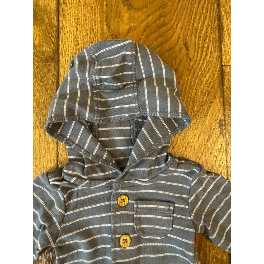 Carters Preemie Baby Outfit Boy 3 Piece Set Bodysuit Pants Jacket Button Striped